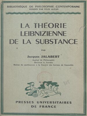 cover image of La théorie leibnizienne de la substance